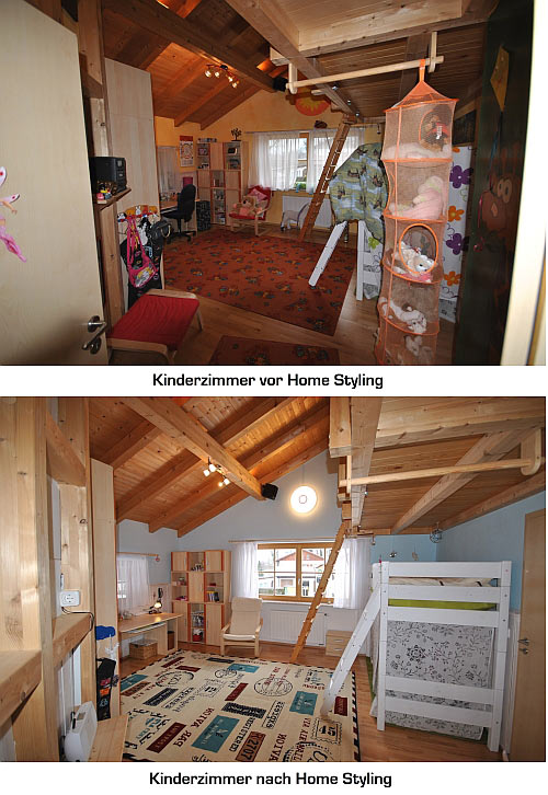 Kinderzimmer vor und nach Home Styling